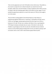 Is this the proper way for the President to exercise authority to deal with this issue? Or, is there another way that the President can retaliate against Mexico with trigger a WTO dispute action?