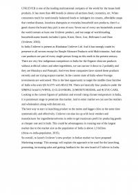 Unilever executive summary