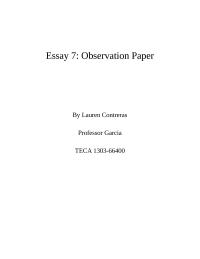 Observation Essay