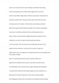 Admissions Letter: Texas A&M