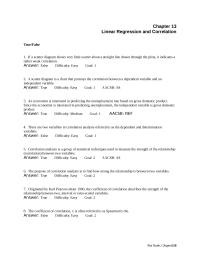 Chapter 13 Linear Regression And Correlation