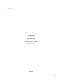 The Business Enterprise