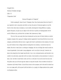 Personal Thoughts on “Originals”