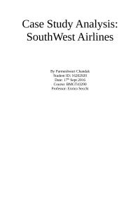 Case Study Analysis: SouthWest Airlines