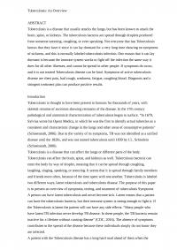 Tuberculosis: An Overview