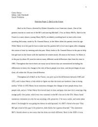 Reaction Paper: Back to the Future