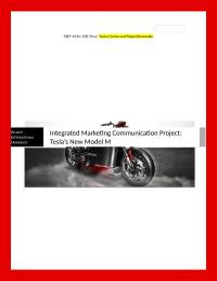 Imc Plan : Tesla Motors, Inc.