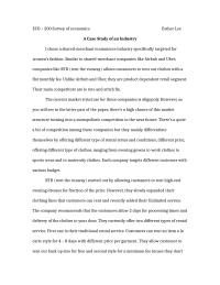 A Case Study Of An Industry
