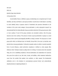PSYC 101: Reaction Paper about Election