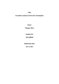Economics analysis of network consumption