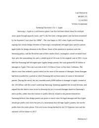 Case Brief Essay: Samsung Electronics Co. v. Apple