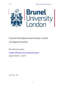 Financial Development And Economic Growth
