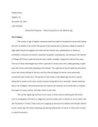 Researched Proposal – Ethical Journalism in the Modern Age