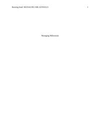 Managing Millennials