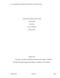Leadership And Organizational Behavior