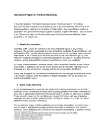 Discussion Paper On Political Marketing