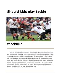 Should Kids Play Football?