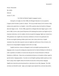 No Child Left Behind: English Language Learners