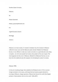 Malaysia Case Study