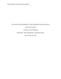 Paradox Of Risk Management