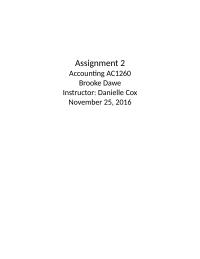Accounting, Assignment 2