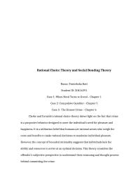 Rational Choice Theory And Social Bonding