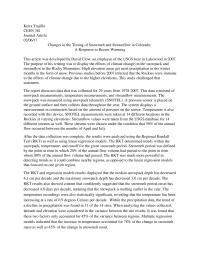 Climate Change Effects On Colorado Hydrology