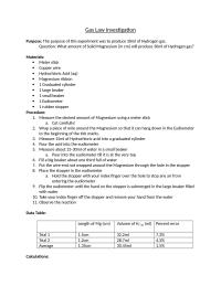 Gas Law Investigation
