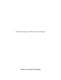 Collaborative Strategy and its Effectiveness in the Workplace