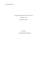 The Hard Right: Building an Ethical Environment