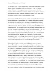 Elements Of Fiction In The Story Of “araby”