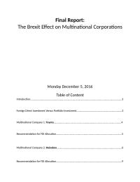 The Brexit Effect On Multinational Corporations