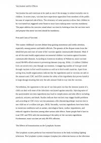 Vaccinations And Its Effects