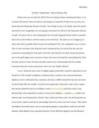 Essay 1 Manning 1Oil Spill