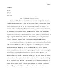 Death Of A Salesman Historical Analysis