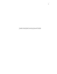 Sudden Infant Death Syndrome Research Article