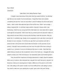 Sales Bible Cold Calling Reaction Paper