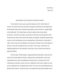 Was Abraham Lincoln Americans Greatest President?