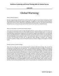 Global warming Workforce