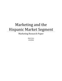 Marketing and the Hispanic Market Segment