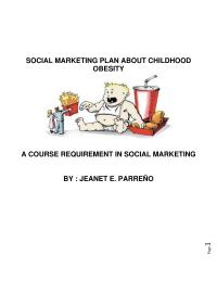 Social Marketing Plan About Childhood Obesity