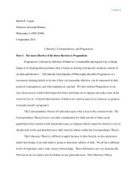 Coherence, Correspondence, and Pragmatism