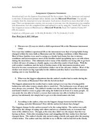 Assignment 4: Japanese Internment