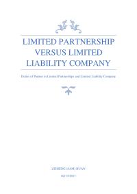 Limited Partnership Versus Limited Liability Company