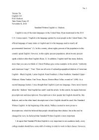 Standard Written English vs. Dialects