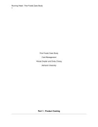 Fine Foods Case Study