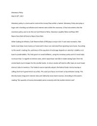 Monetary Policy Monetary