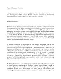 Nature Of Managerial Economics