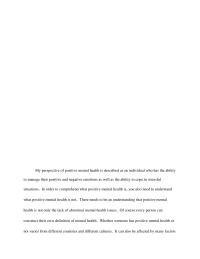 Positive Mental Health