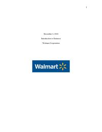 Introduction to Business Walmart Corporation